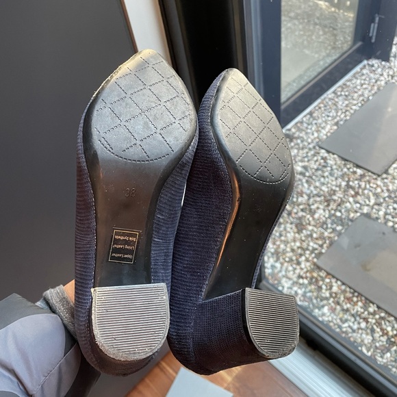 Ladies Navy Blue Midi leather Heel size 38 - Picture 5 of 6